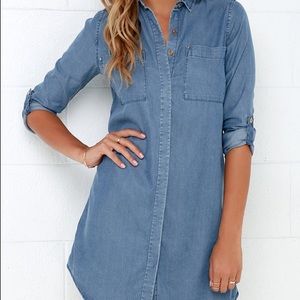 Lulus chambray shirt dress. New with tags. Xs